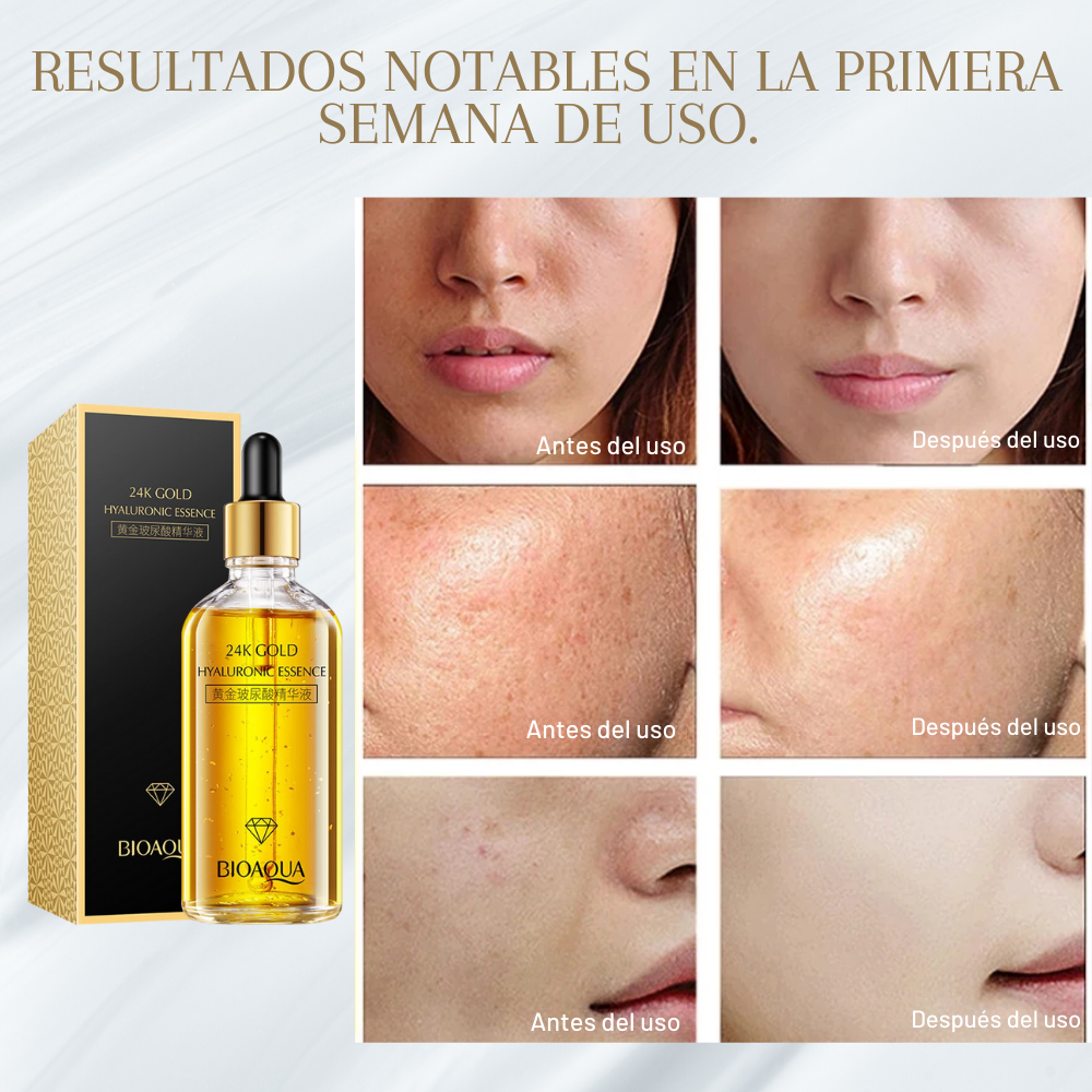 SERUM 24K BIOAQUA reduzca efectivamente las manchas y cicatrices, hidrate profundamente y mejore la luminosidad de la piel.
