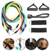 Conjunto de bandas tubulares de resistencia de 11 piezas para un entrenamiento completo en casa. Variedad de resistencias para un entrenamiento de fuerza progresiva. Incluye accesorios para un entrenamiento versátil.